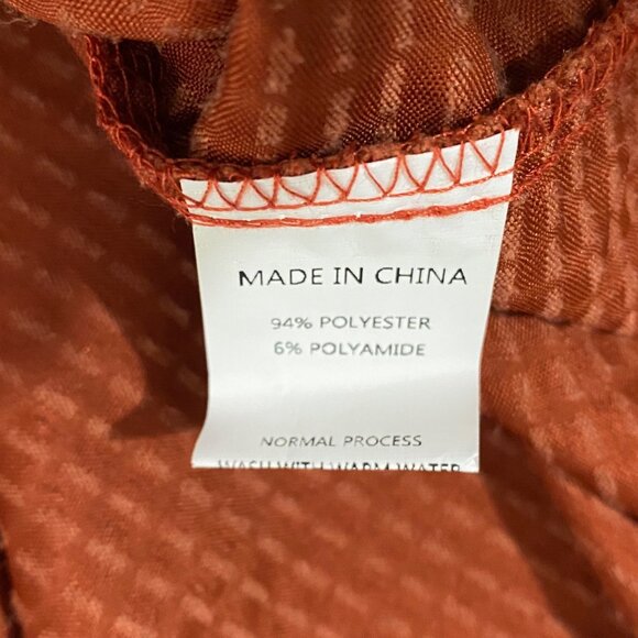 Simplee Faux Wrap Dress S Orange Classic Business Career Office Day to Night - Picture 4 of 5